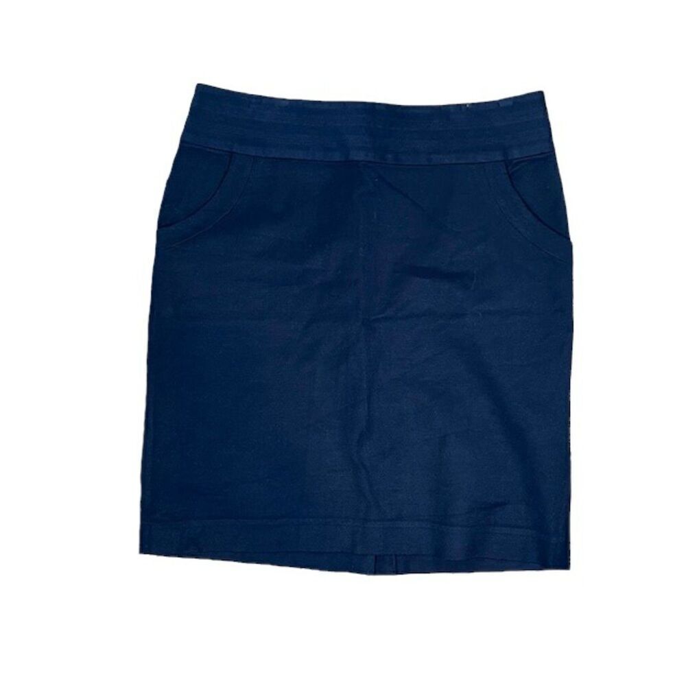 Banana‎ Republic Rayon Stretch Skirt Black Pockets Back Zip Size 10